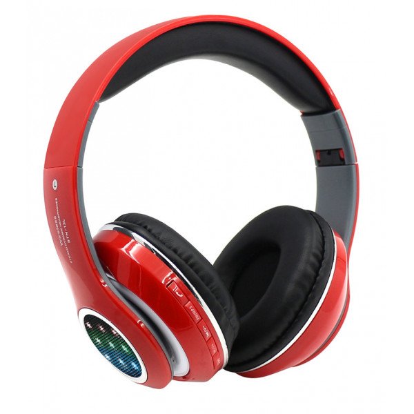 Wholesale LED Light HD Over the Head Wireless Bluetooth Stereo Headphone STN13L (Red)
